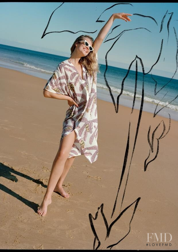 Toni Garrn featured in  the H&M x Desmond & Dempsey advertisement for Spring/Summer 2020