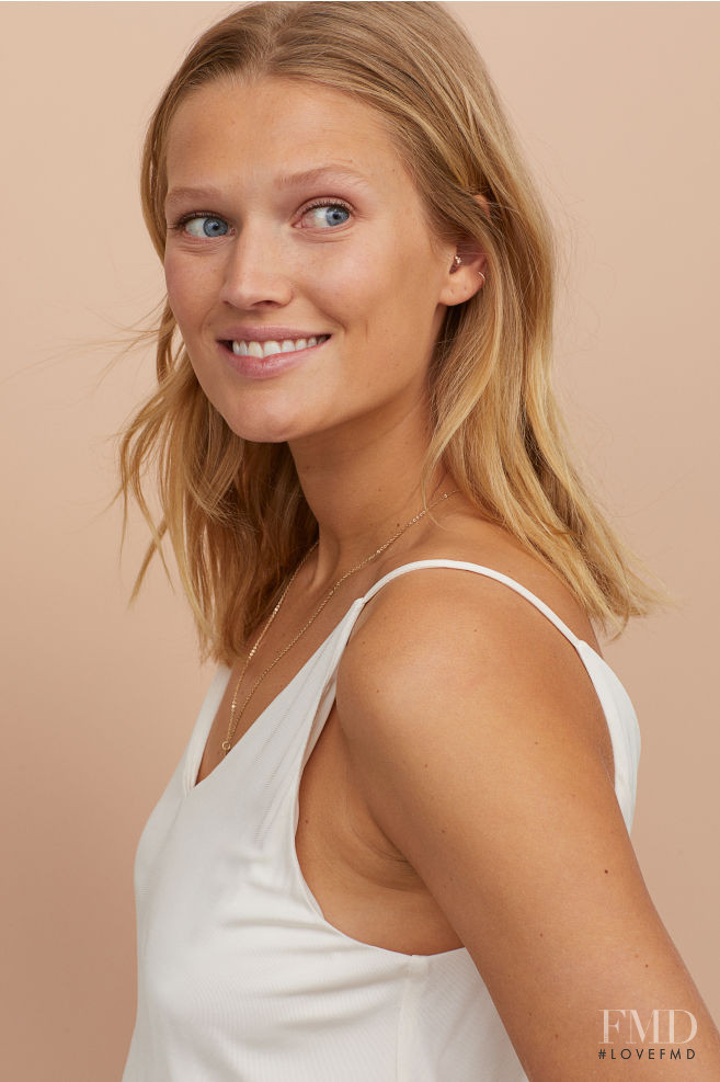 Toni Garrn featured in  the H&M Swimwear catalogue for Spring/Summer 2019