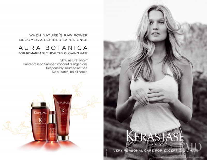 Toni Garrn featured in  the Kerastase Aura Botanica advertisement for Spring/Summer 2017