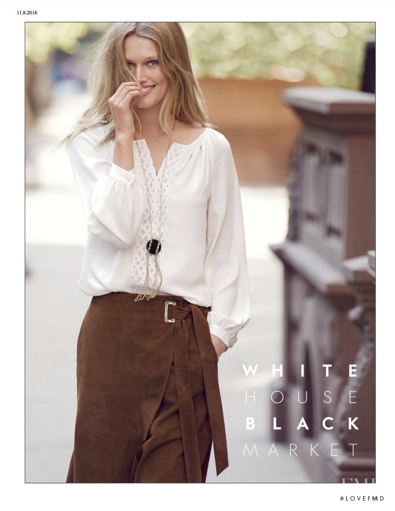 Toni Garrn featured in  the White House|Black Market lookbook for Fall 2016