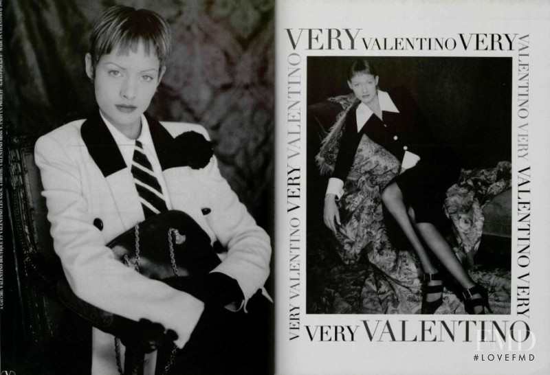 Amber Valletta featured in  the Valentino Very Valentino advertisement for Autumn/Winter 1993