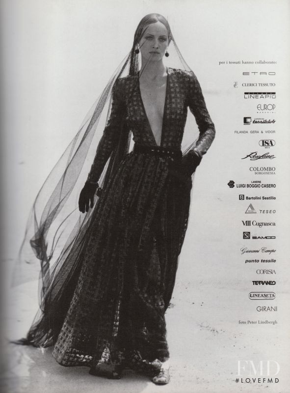 Amber Valletta featured in  the Giorgio Armani advertisement for Autumn/Winter 1993