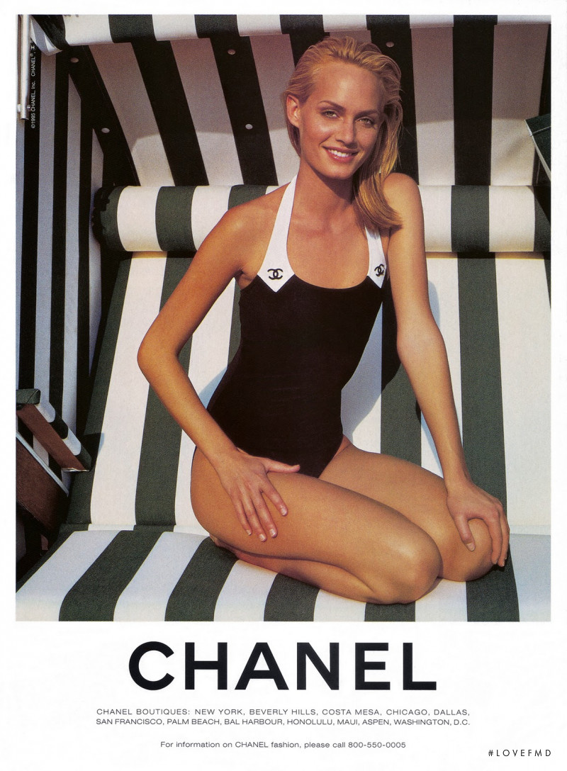 Amber Valletta featured in  the Chanel advertisement for Spring/Summer 1996