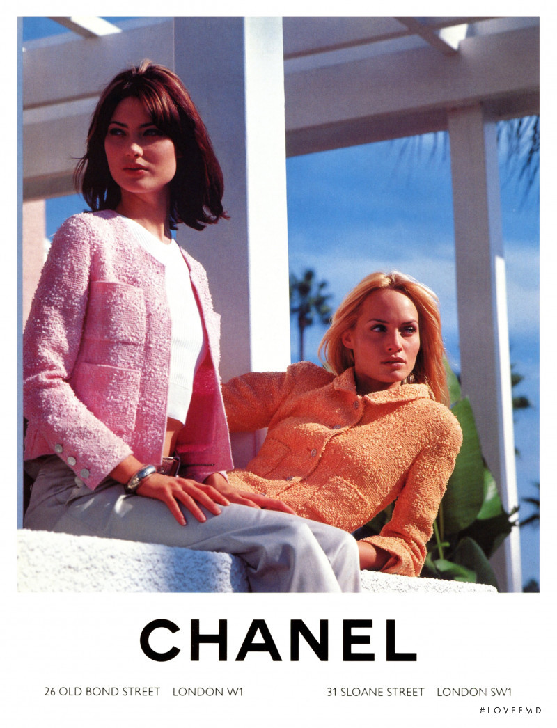 Amber Valletta featured in  the Chanel advertisement for Spring/Summer 1996
