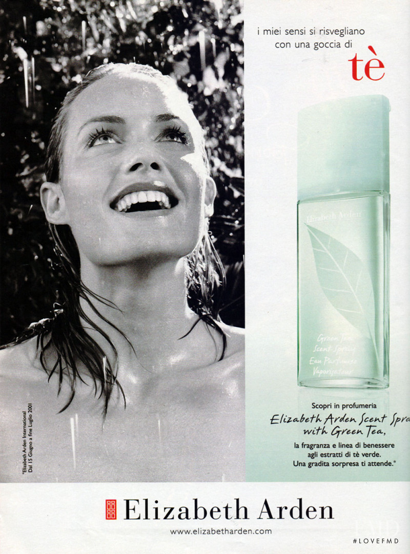 Amber Valletta featured in  the Elizabeth Arden advertisement for Spring/Summer 2001