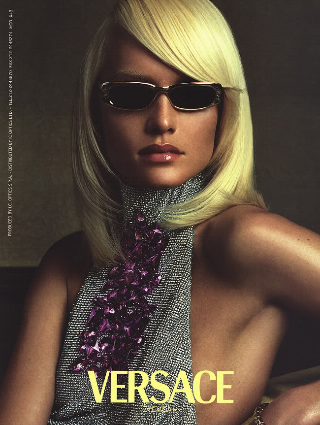 Amber Valletta featured in  the Versace Eyewear advertisement for Spring/Summer 2000