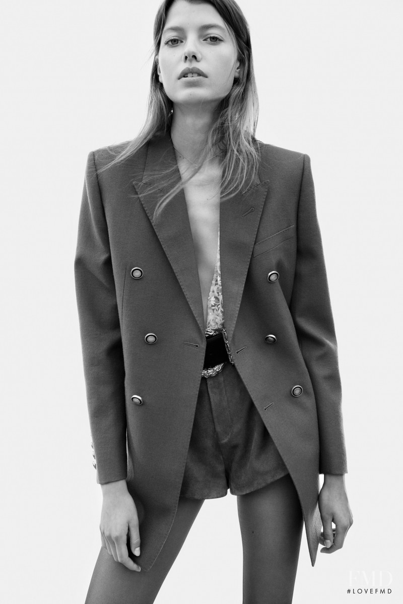Mathilde Henning featured in  the Saint Laurent advertisement for Spring 2021