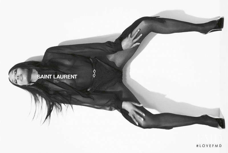 Naomi Campbell featured in  the Saint Laurent advertisement for Spring 2021