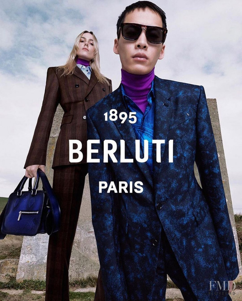 Kiki Willems featured in  the Berluti advertisement for Spring/Summer 2021