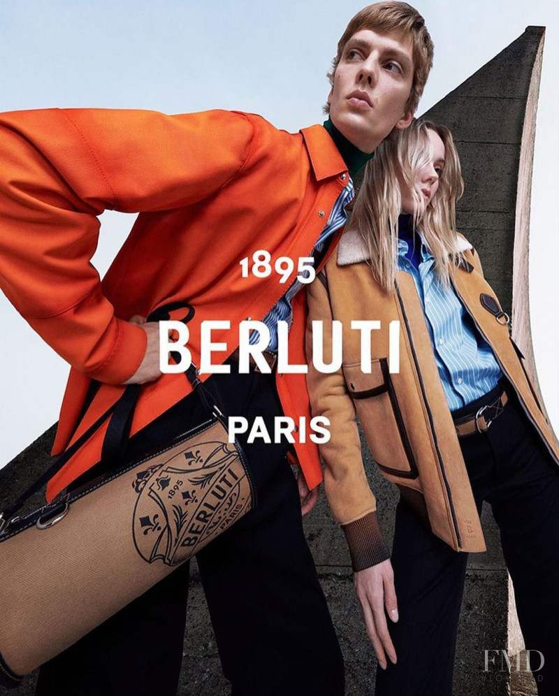 Kiki Willems featured in  the Berluti advertisement for Spring/Summer 2021