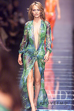Amber Valletta featured in  the Versace fashion show for Spring/Summer 2000