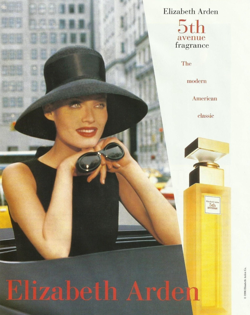 Amber Valletta featured in  the Elizabeth Arden 5th Avenue advertisement for Spring/Summer 1997