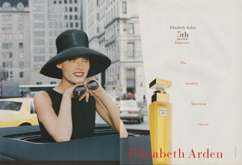 Amber Valletta featured in  the Elizabeth Arden 5th Avenue advertisement for Spring/Summer 1997