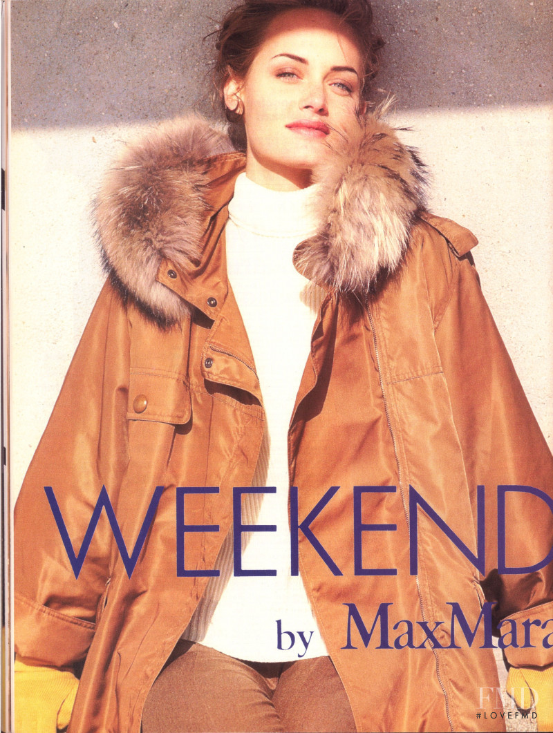Amber Valletta featured in  the Weekend Max Mara advertisement for Autumn/Winter 1993