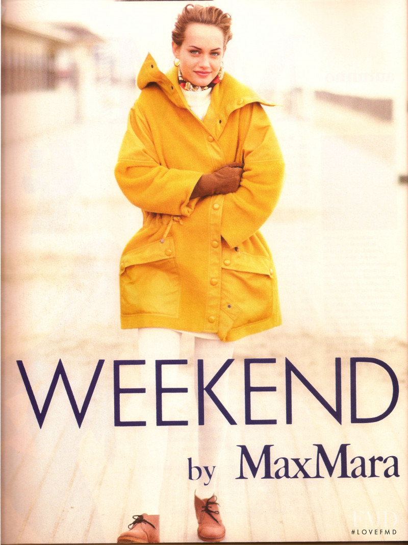 Amber Valletta featured in  the Weekend Max Mara advertisement for Autumn/Winter 1993