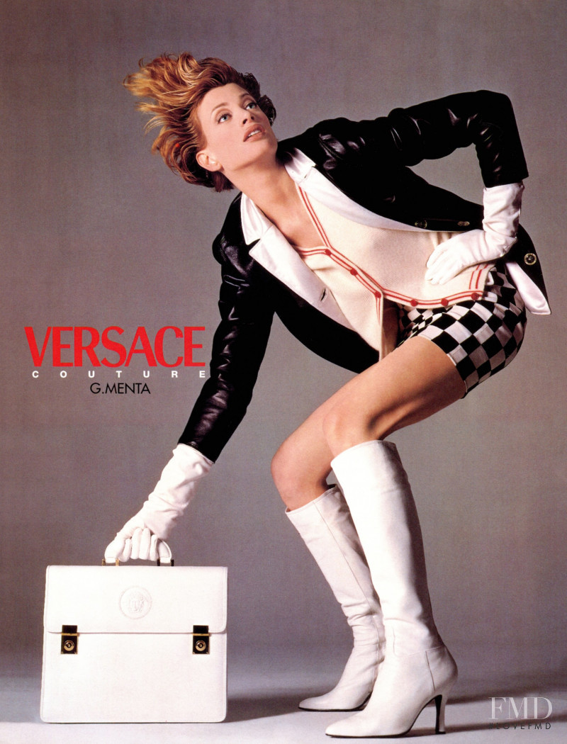 Kristen McMenamy featured in  the Versace advertisement for Autumn/Winter 1995