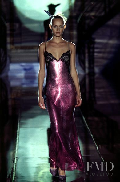 Amber Valletta featured in  the Atelier Versace fashion show for Spring/Summer 1996