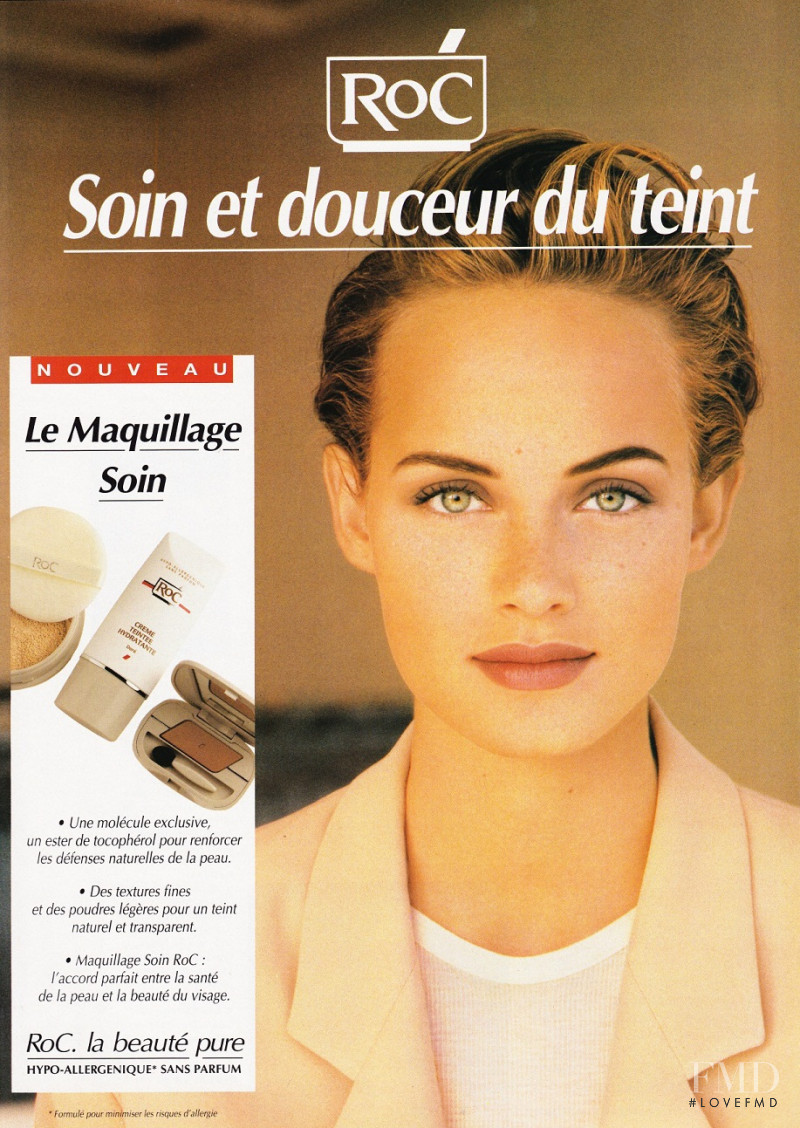 Amber Valletta featured in  the Roc Skincare advertisement for Spring/Summer 1992