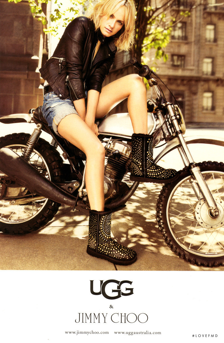 Amber Valletta featured in  the Jimmy Choo x UGG advertisement for Autumn/Winter 2010