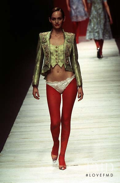 Amber Valletta featured in  the Christian Lacroix fashion show for Spring/Summer 1997