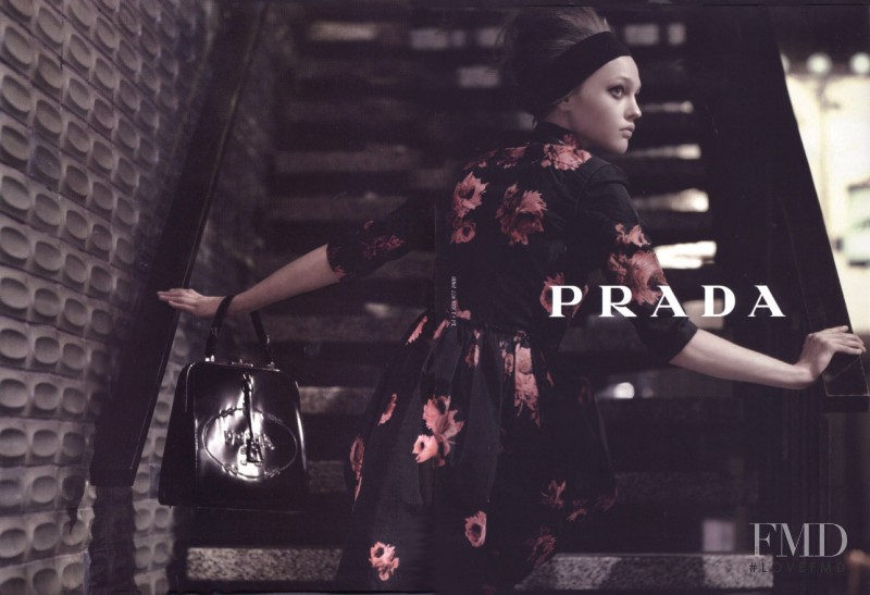 Sasha Pivovarova featured in  the Prada advertisement for Autumn/Winter 2005