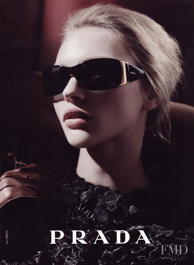 Sasha Pivovarova featured in  the Prada advertisement for Autumn/Winter 2005