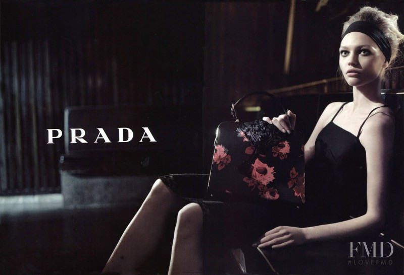 Sasha Pivovarova featured in  the Prada advertisement for Autumn/Winter 2005