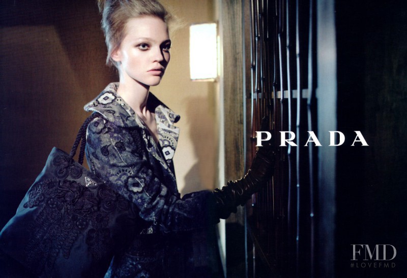 Sasha Pivovarova featured in  the Prada advertisement for Autumn/Winter 2005