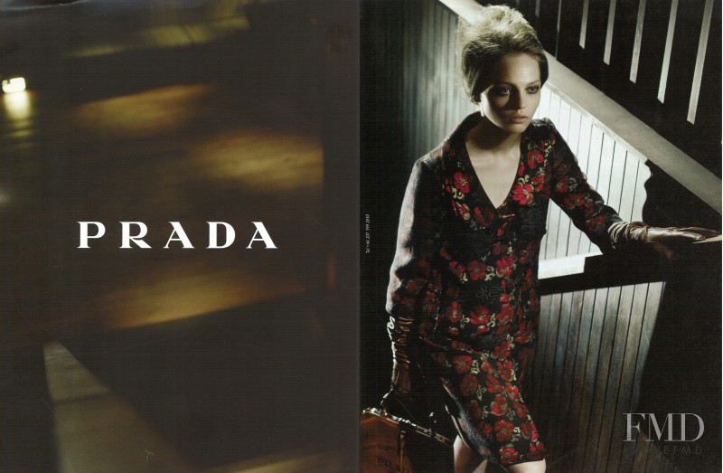 Sasha Pivovarova featured in  the Prada advertisement for Autumn/Winter 2005