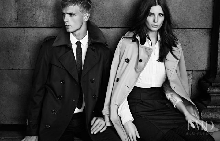 Ava Smith featured in  the Burberry Black Label advertisement for Autumn/Winter 2012