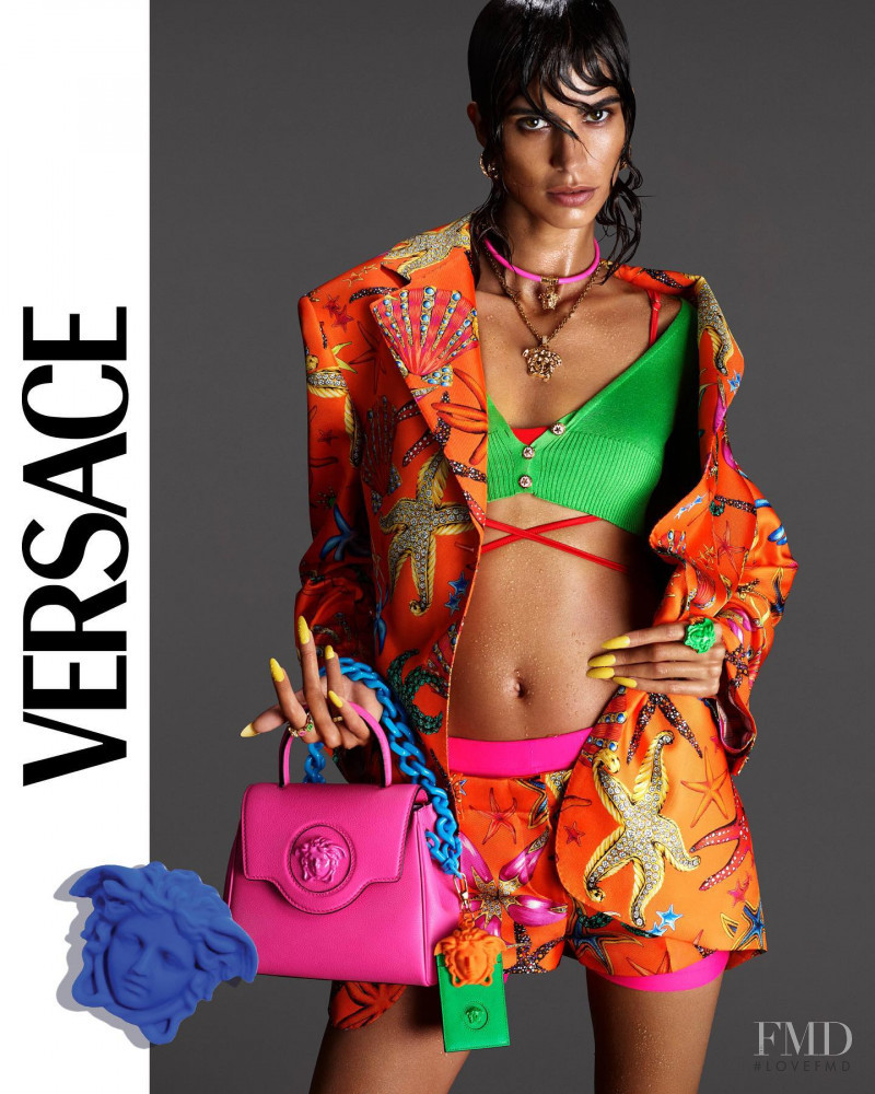 Mica Arganaraz featured in  the Versace advertisement for Spring/Summer 2021