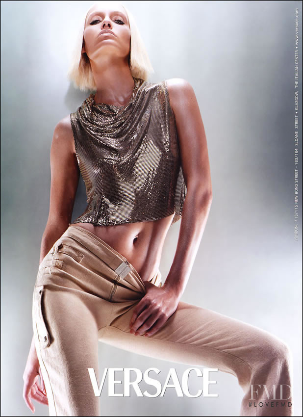 Amber Valletta featured in  the Versace advertisement for Spring/Summer 2003