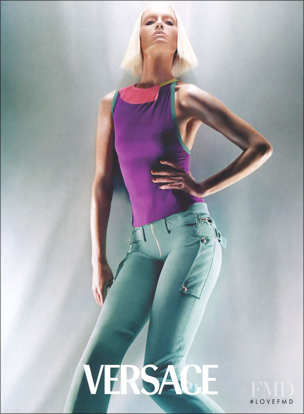 Amber Valletta featured in  the Versace advertisement for Spring/Summer 2003