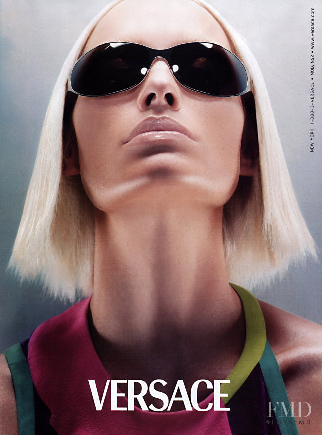 Amber Valletta featured in  the Versace Eyewear advertisement for Spring/Summer 2003