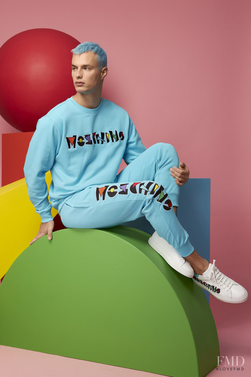 Denek Kania featured in  the Moschino lookbook for Resort 2021