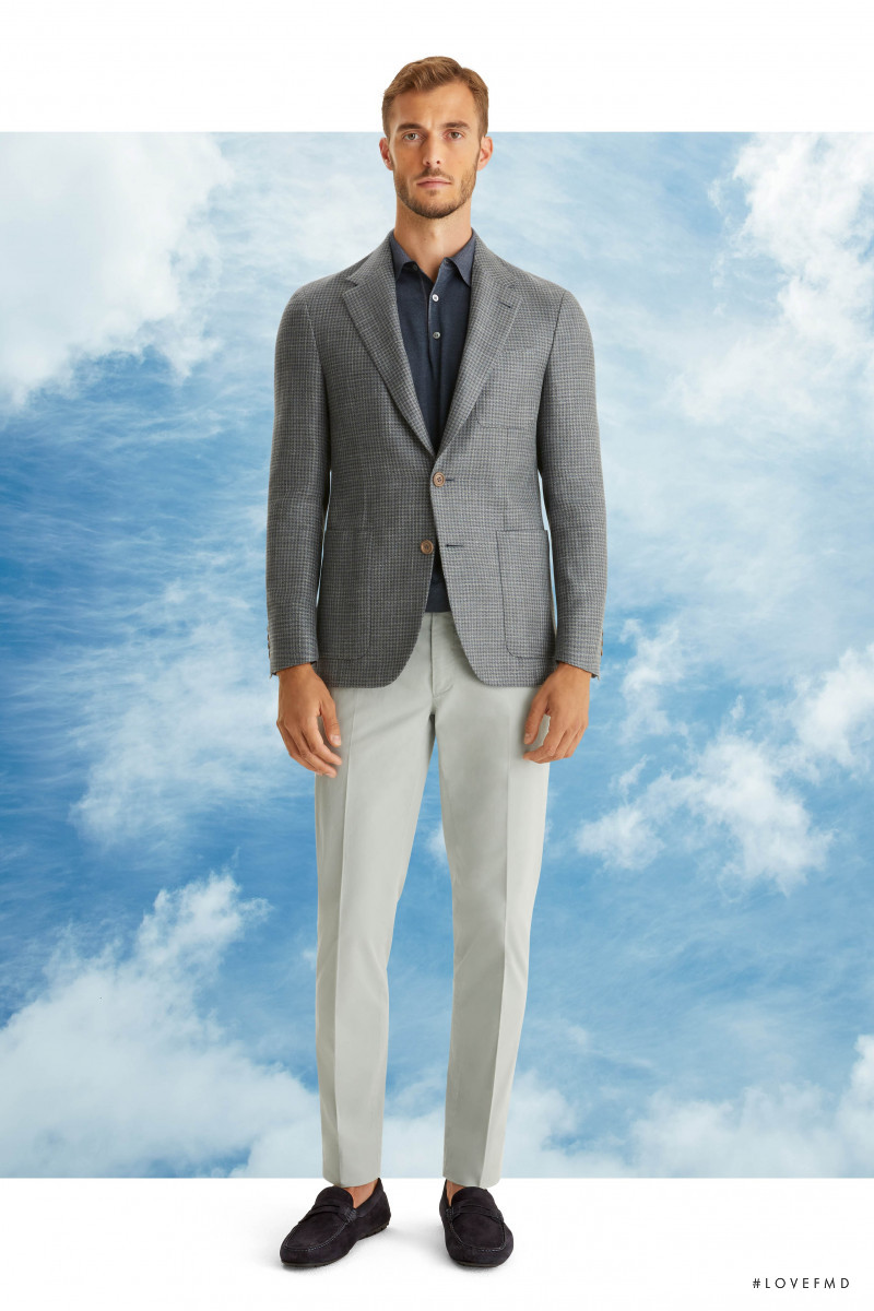 Federico Cola featured in  the Canali lookbook for Spring/Summer 2021