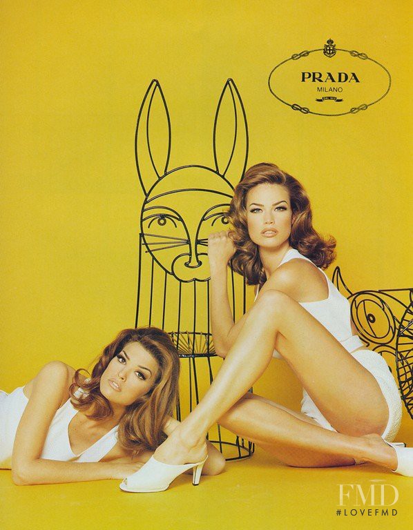 Meghan Douglas featured in  the Prada advertisement for Spring/Summer 1992