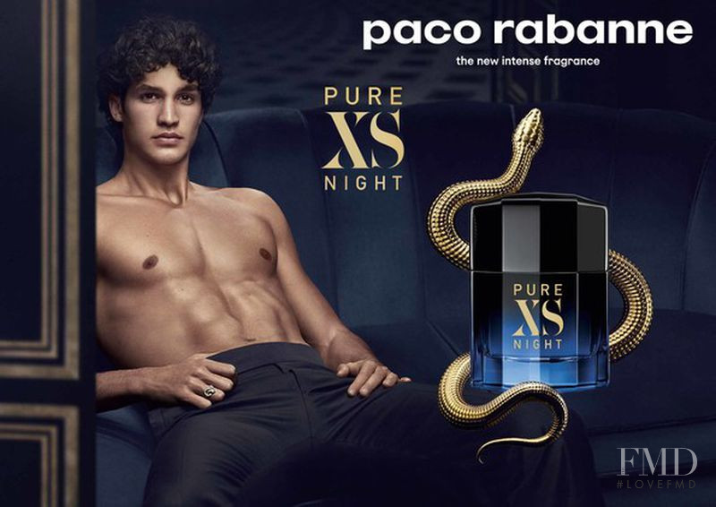 Francisco Henriques featured in  the Paco Rabanne Pure XS Night fragrance advertisement for Spring/Summer 2019