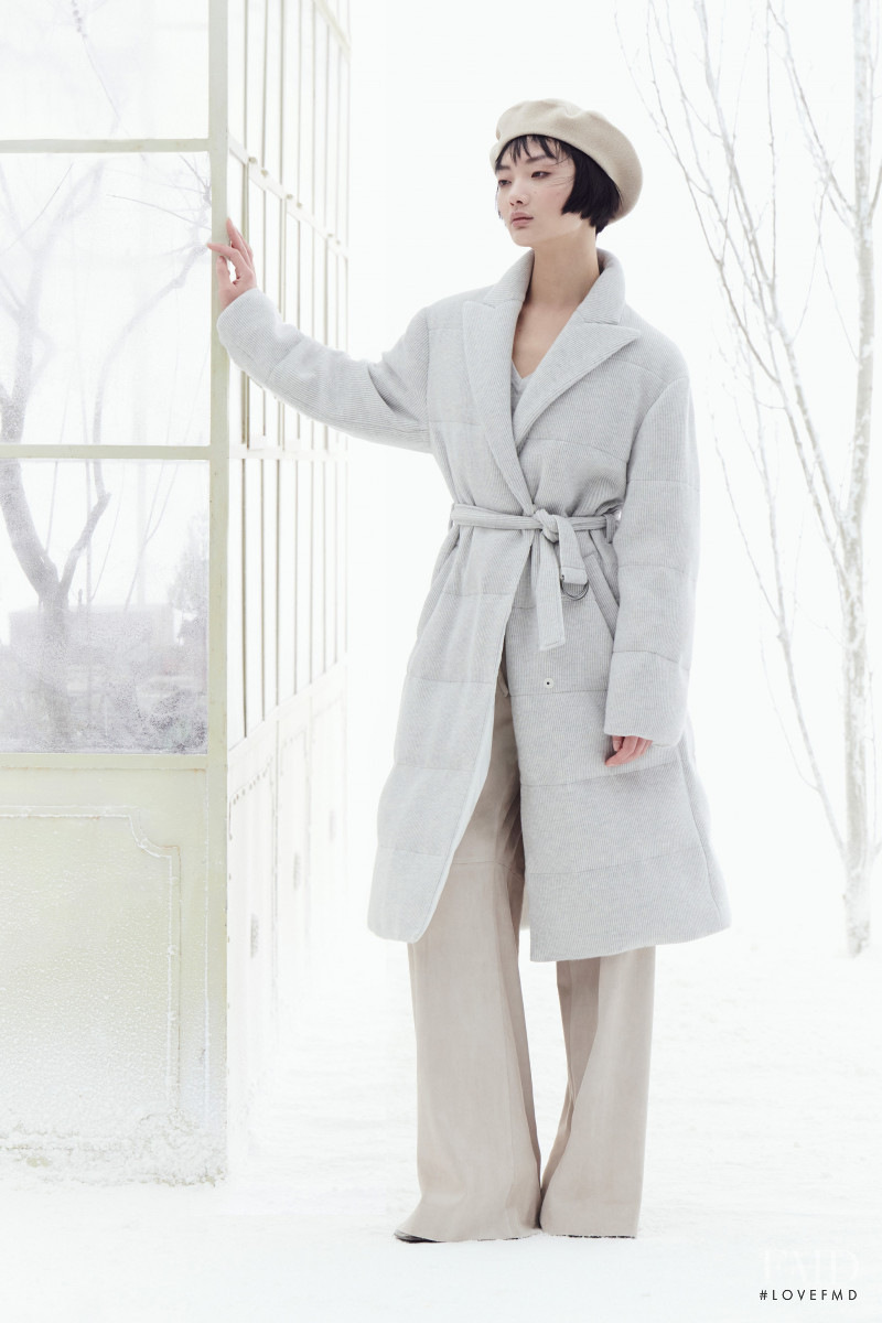 Mao Xiao Xing featured in  the Brunello Cucinelli lookbook for Autumn/Winter 2021