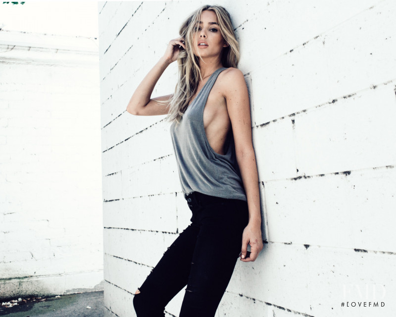 Celeste Bright featured in  the DSTLD Jeans lookbook for Autumn/Winter 2015