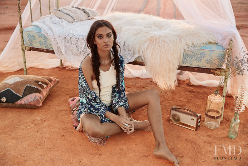 Shanina Shaik featured in  the Spell and the gypsy collective advertisement for Summer 2016