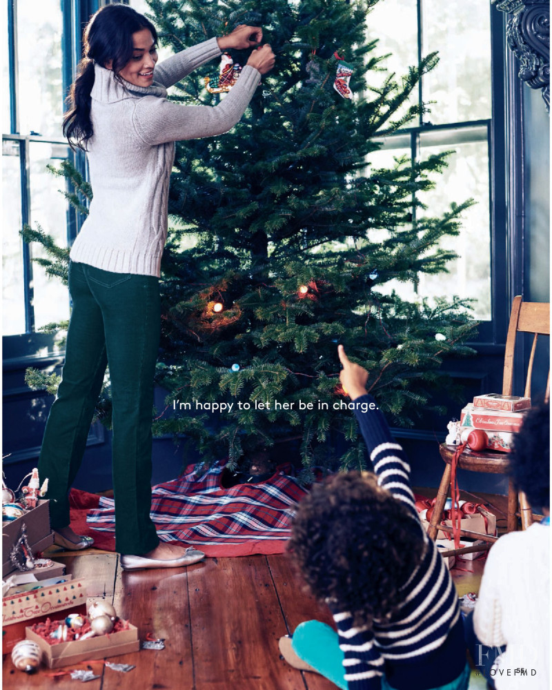 Shanina Shaik featured in  the Lands\'End catalogue for Winter 2015