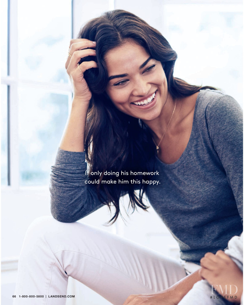 Shanina Shaik featured in  the Lands\'End catalogue for Winter 2015