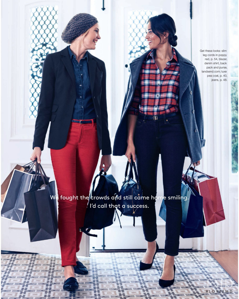 Shanina Shaik featured in  the Lands\'End catalogue for Winter 2015