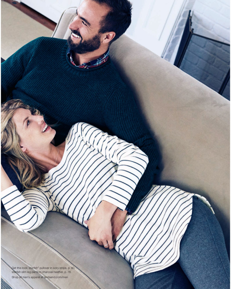 Angela Lindvall featured in  the Lands\'End catalogue for Winter 2015