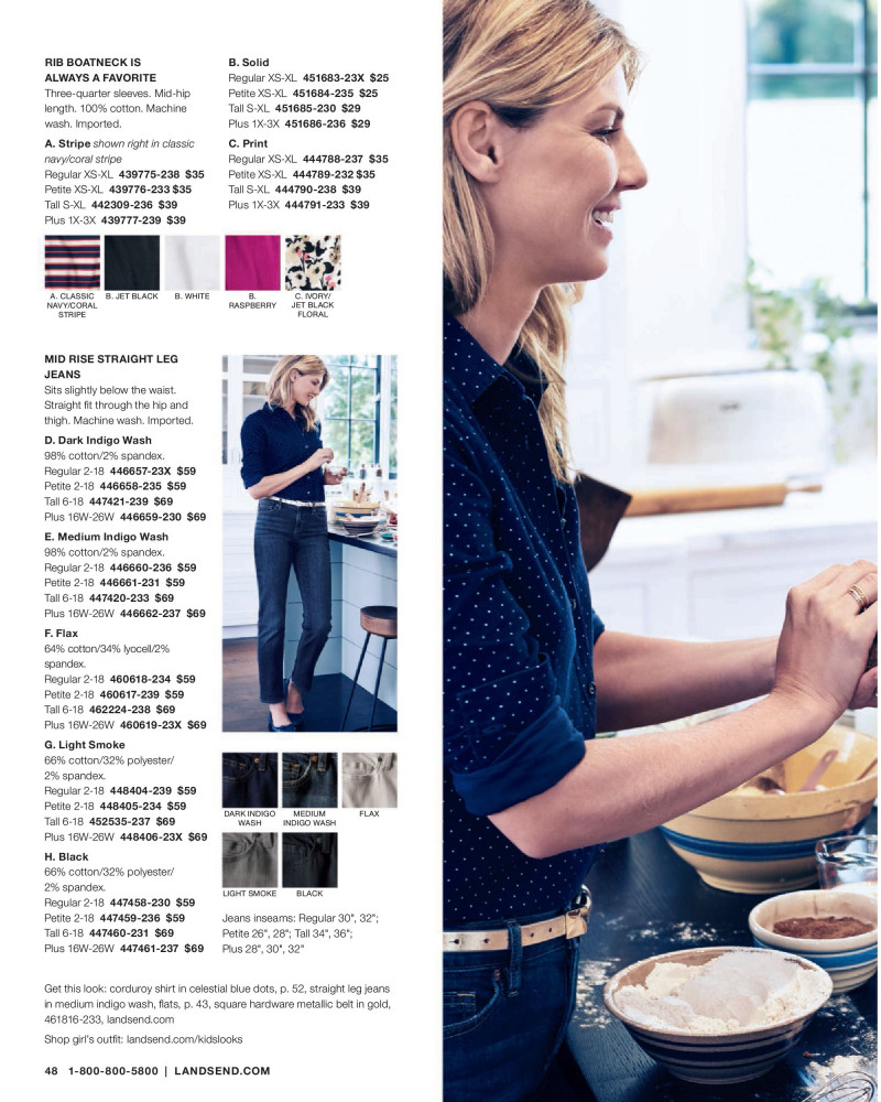 Angela Lindvall featured in  the Lands\'End catalogue for Winter 2015