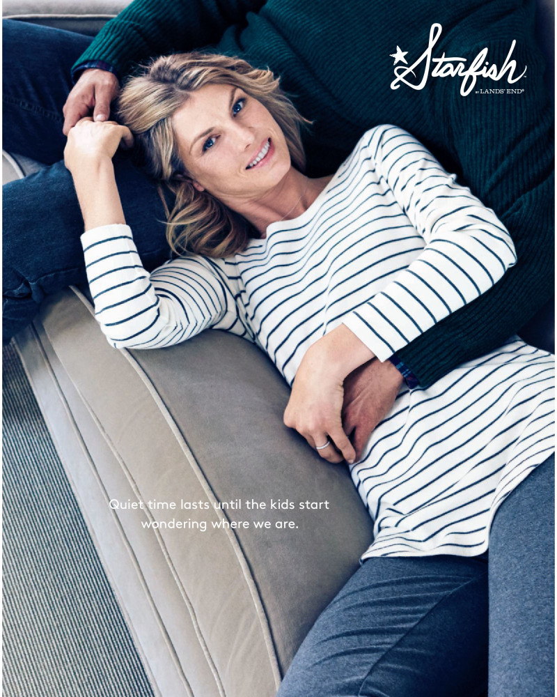 Angela Lindvall featured in  the Lands\'End catalogue for Winter 2015