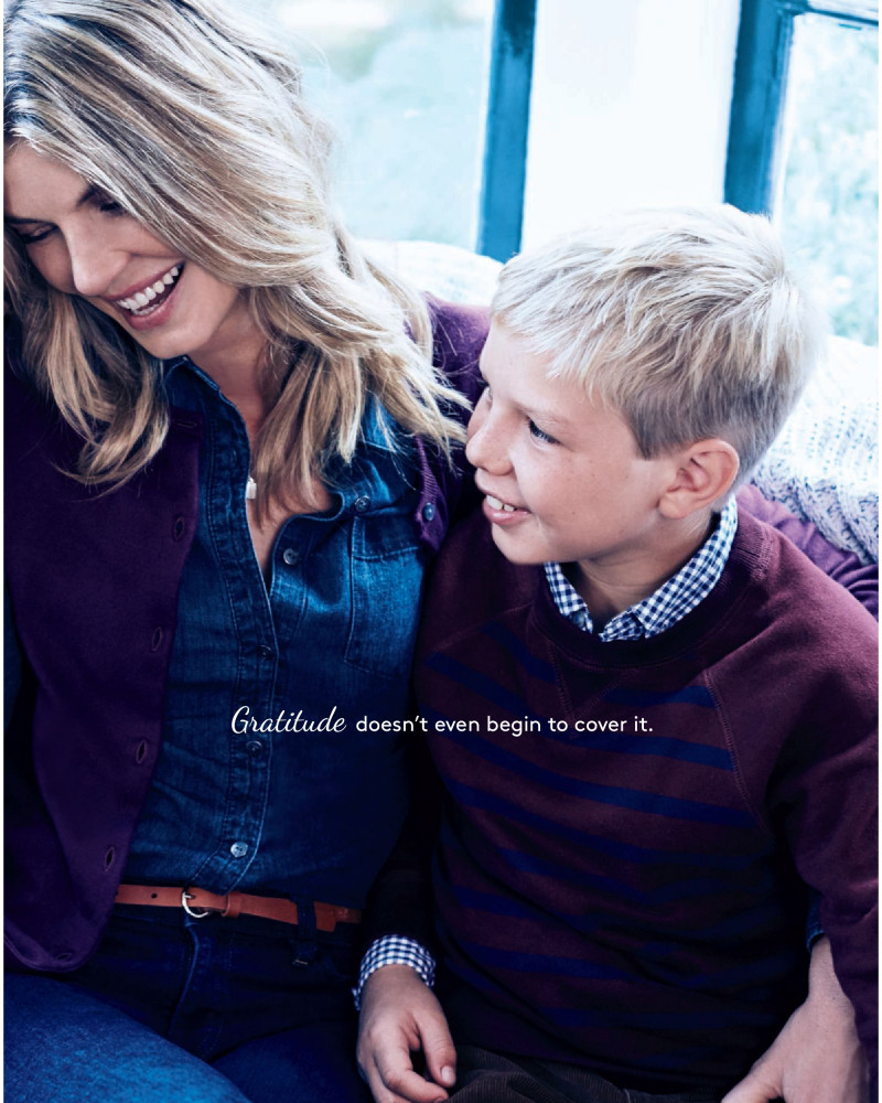 Angela Lindvall featured in  the Lands\'End catalogue for Winter 2015