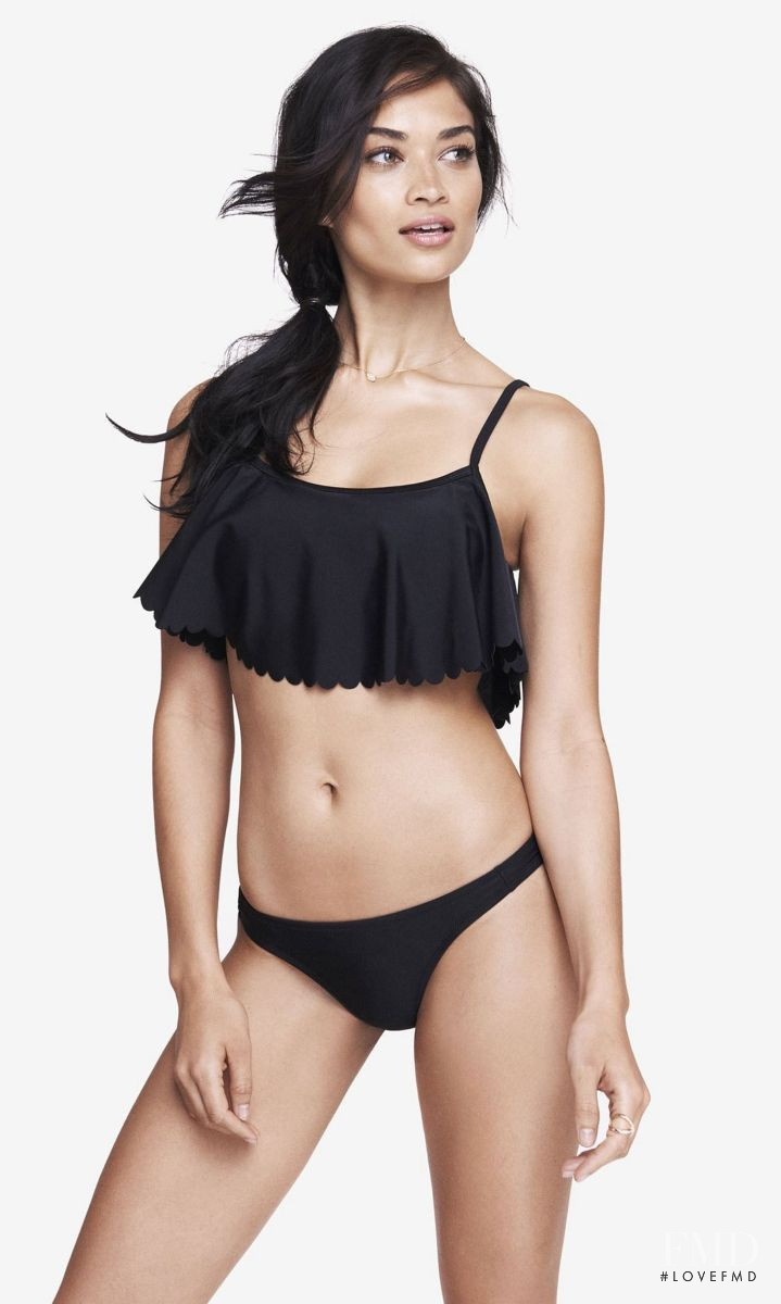 Shanina Shaik featured in  the Express Swimwear catalogue for Spring/Summer 2015