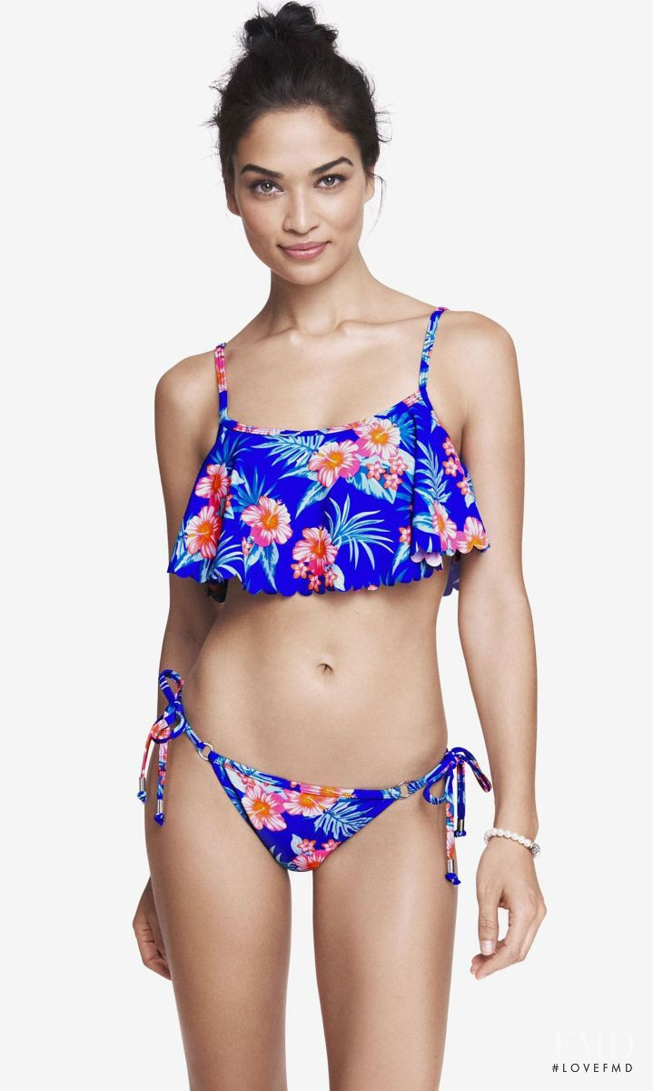 Shanina Shaik featured in  the Express Swimwear catalogue for Spring/Summer 2015